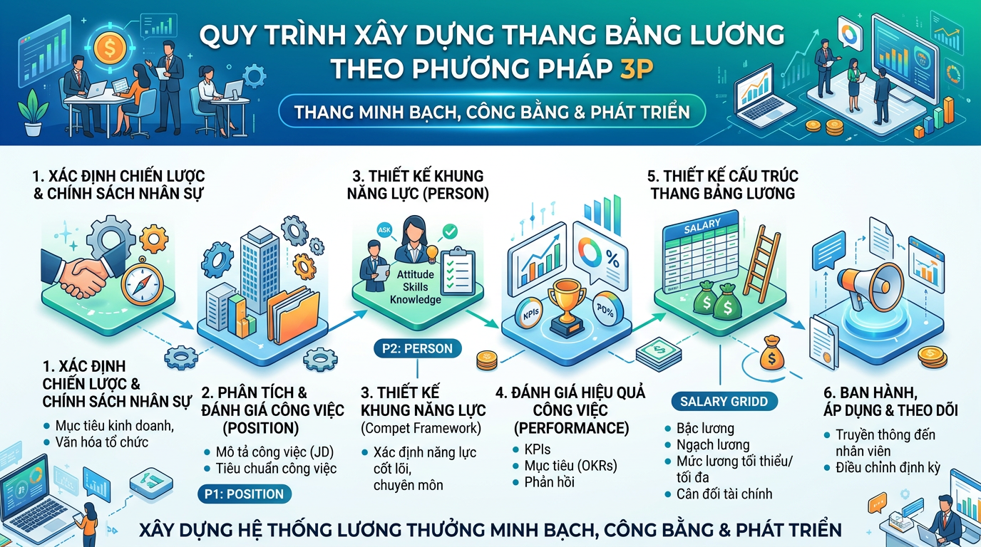 Quy trình xây dựng thang bảng lương theo phương pháp 3P